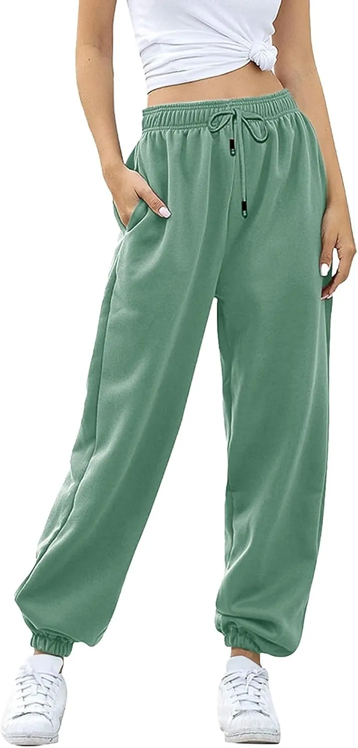 Sweatpants Women Women's High Waisted Sweatpants Workout Active Joggers Pants Baggy Lounge Bottoms Wide Leg Pants
