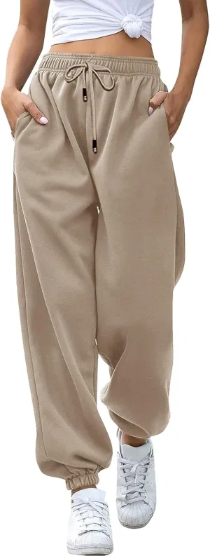 Sweatpants Women Women's High Waisted Sweatpants Workout Active Joggers Pants Baggy Lounge Bottoms Wide Leg Pants