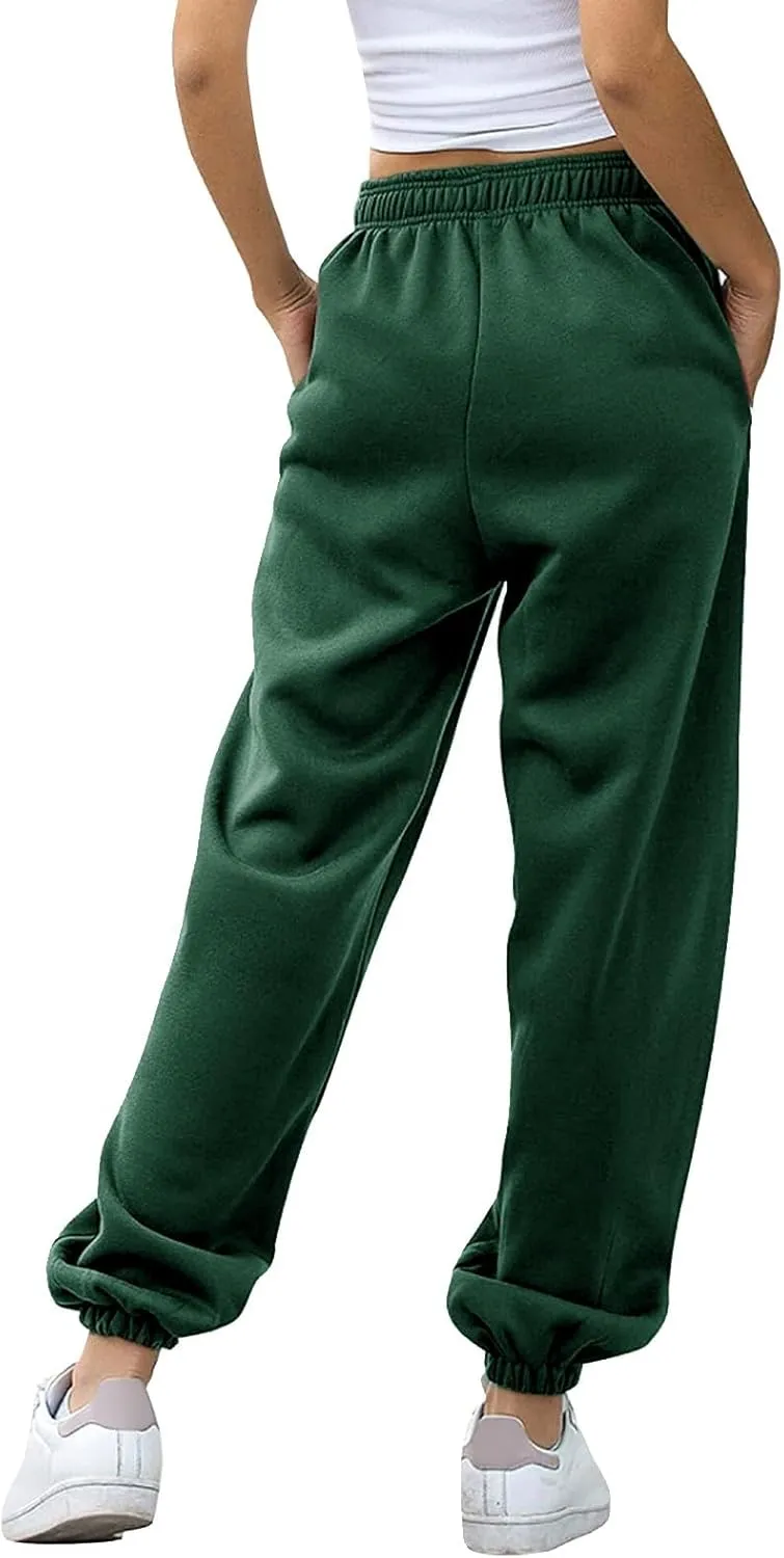 Sweatpants Women Women's High Waisted Sweatpants Workout Active Joggers Pants Baggy Lounge Bottoms Wide Leg Pants