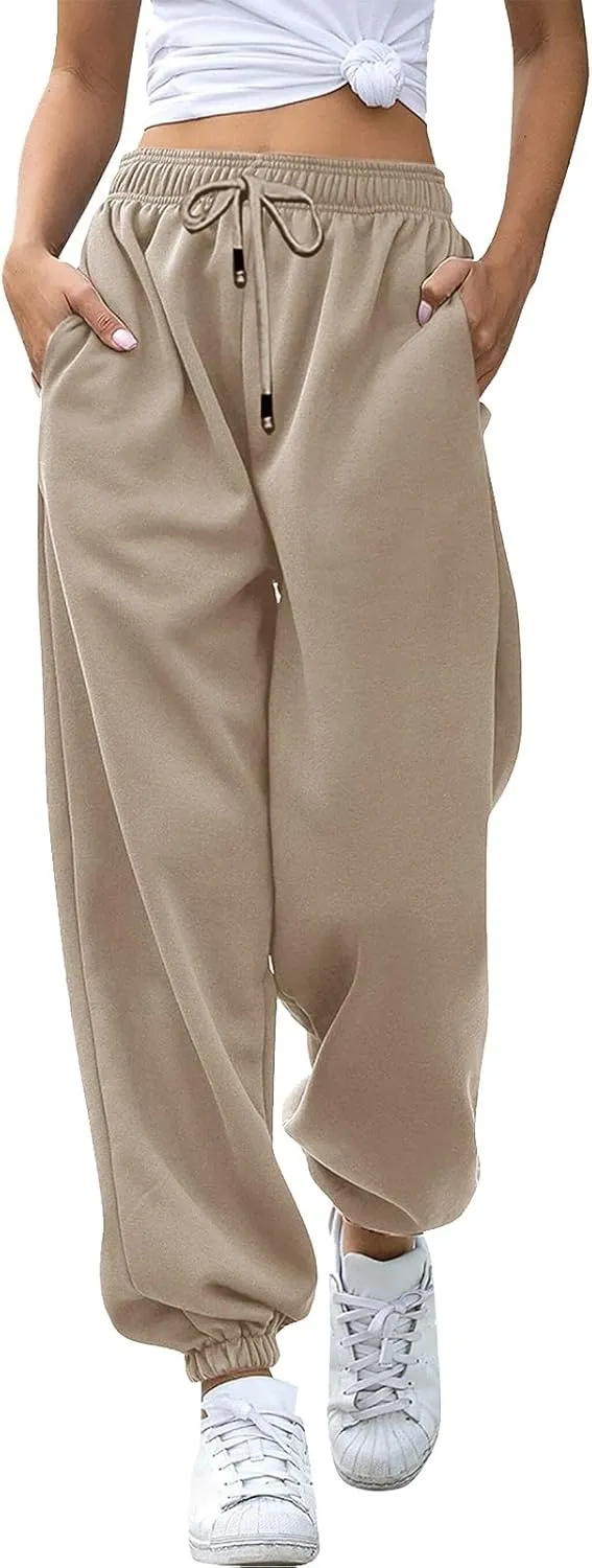 Sweatpants Women Women's High Waisted Sweatpants Workout Active Joggers Pants Baggy Lounge Bottoms Wide Leg Pants