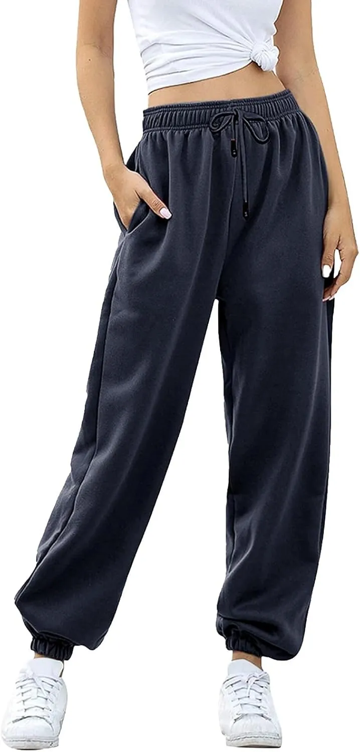 Sweatpants Women Women's High Waisted Sweatpants Workout Active Joggers Pants Baggy Lounge Bottoms Wide Leg Pants