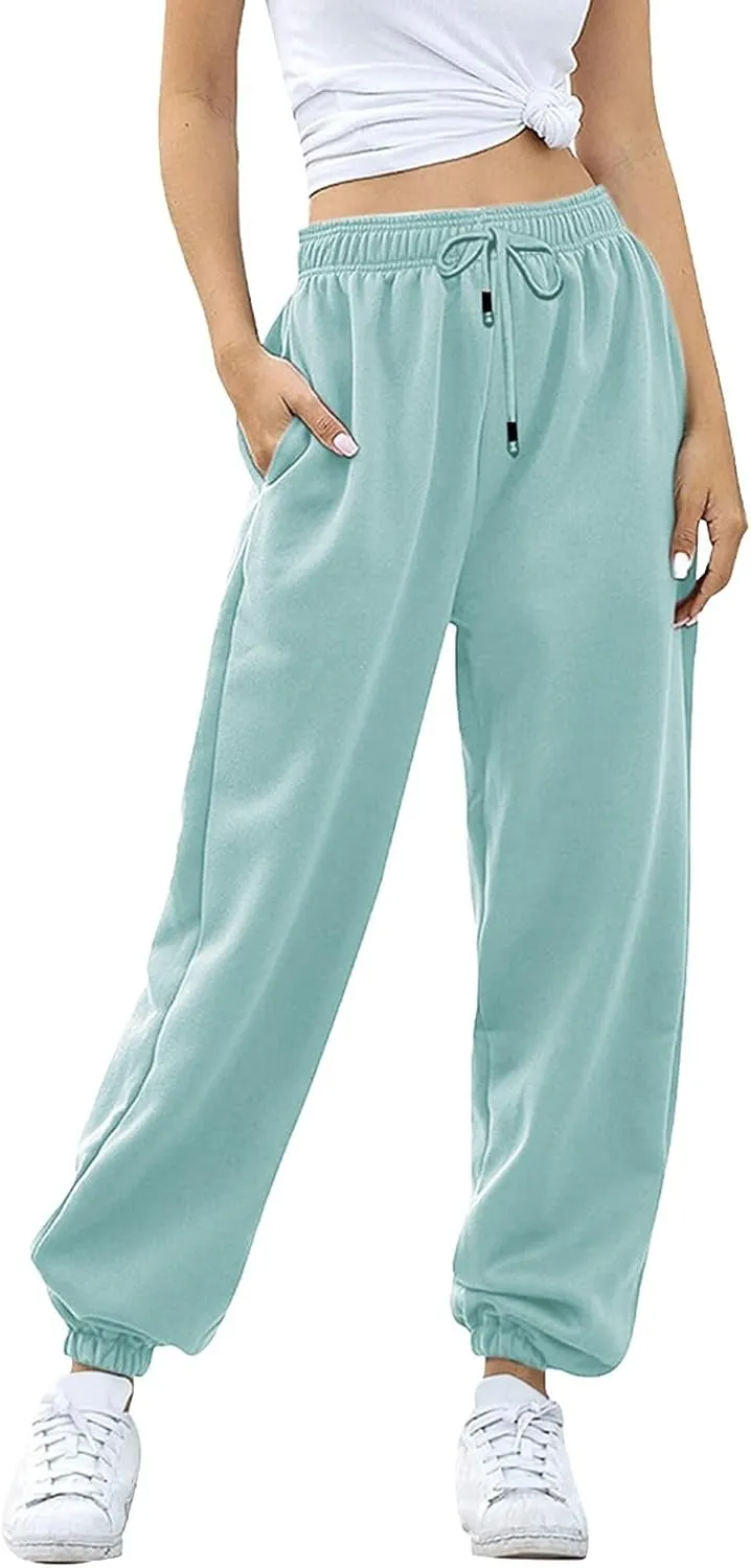 Sweatpants Women Women's High Waisted Sweatpants Workout Active Joggers Pants Baggy Lounge Bottoms Wide Leg Pants