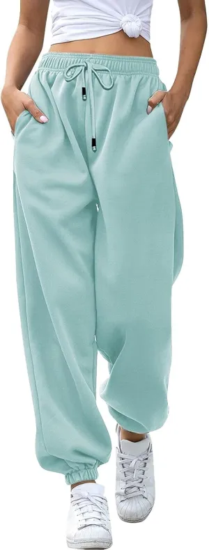 Sweatpants Women Women's High Waisted Sweatpants Workout Active Joggers Pants Baggy Lounge Bottoms Wide Leg Pants