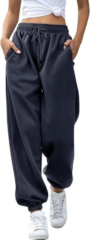 Sweatpants Women Women's High Waisted Sweatpants Workout Active Joggers Pants Baggy Lounge Bottoms Wide Leg Pants