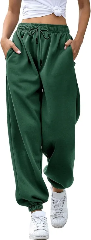 Sweatpants Women Women's High Waisted Sweatpants Workout Active Joggers Pants Baggy Lounge Bottoms Wide Leg Pants