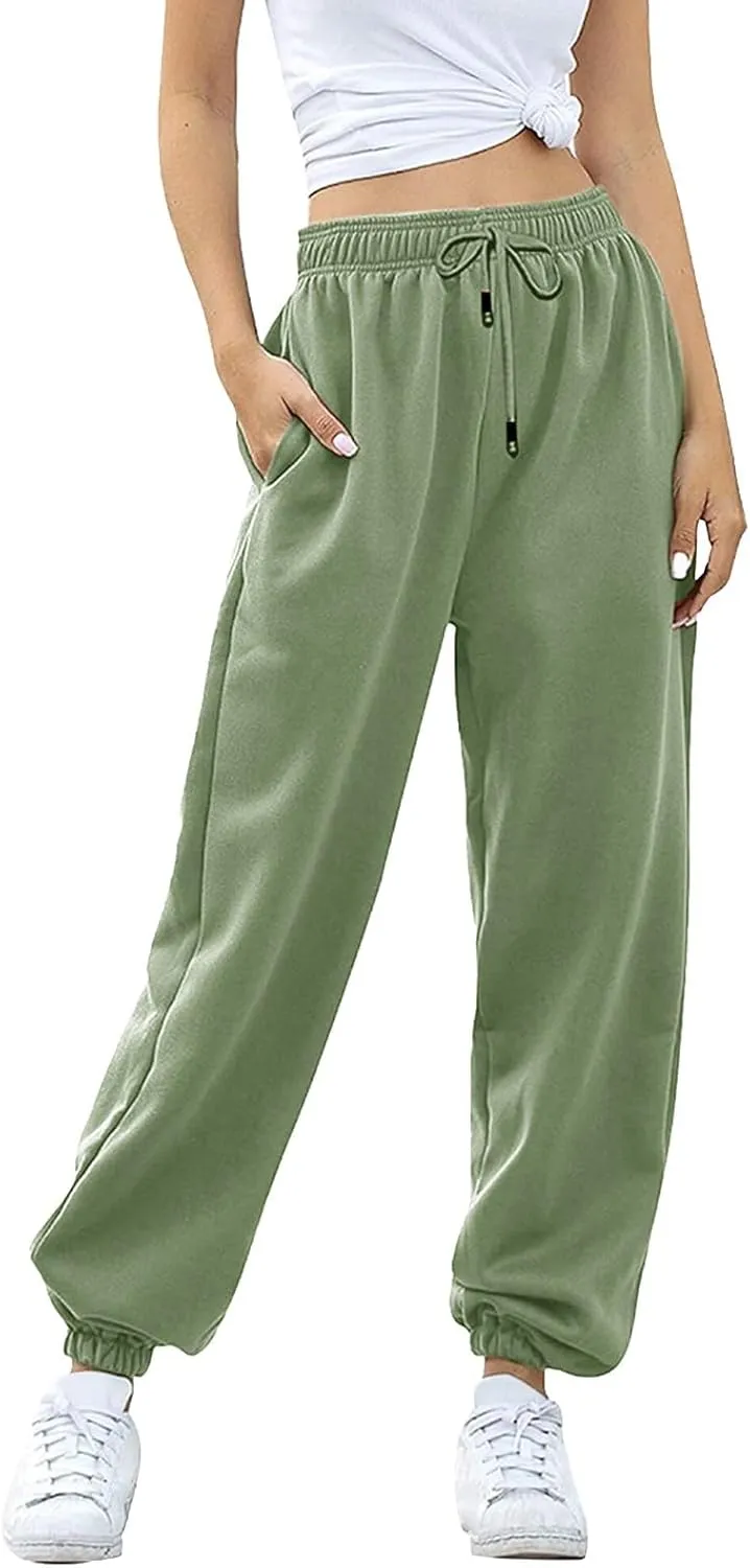 Sweatpants Women Women's High Waisted Sweatpants Workout Active Joggers Pants Baggy Lounge Bottoms Wide Leg Pants