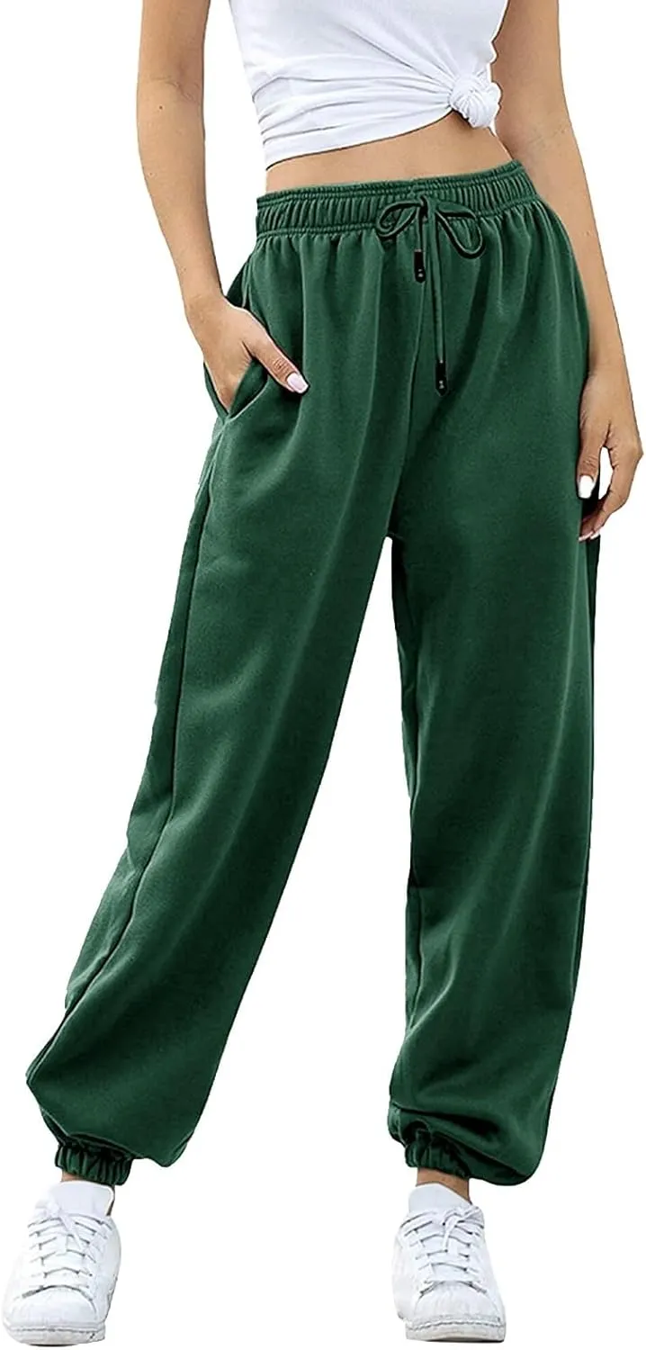 Sweatpants Women Women's High Waisted Sweatpants Workout Active Joggers Pants Baggy Lounge Bottoms Wide Leg Pants