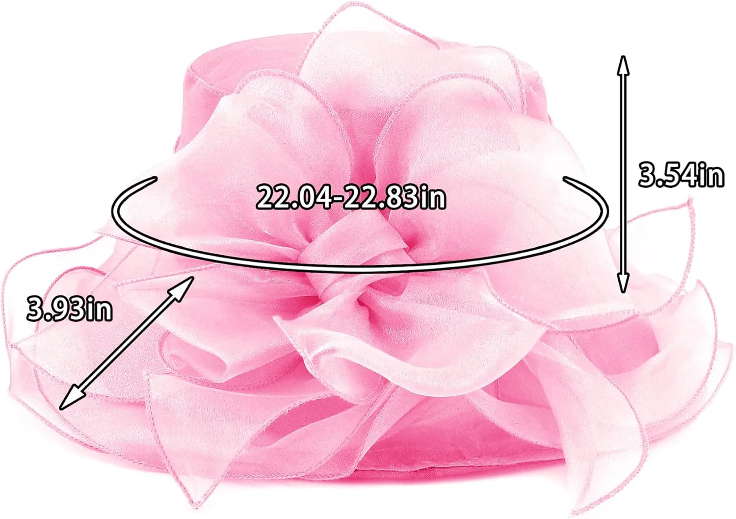 Testudineus Women's Organza Church Hat Kentucky Derby Fascinator Cap for Tea Party Bridal Wedding Dress Sun Hat