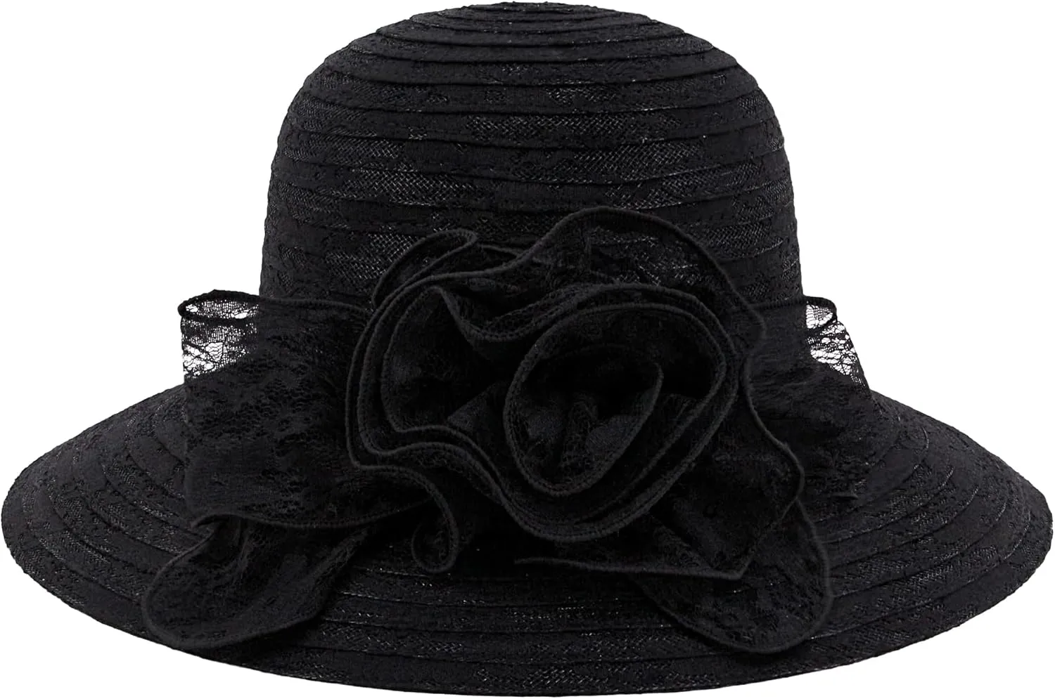 Testudineus Women's Organza Church Hat Kentucky Derby Fascinator Cap for Tea Party Bridal Wedding Dress Sun Hat