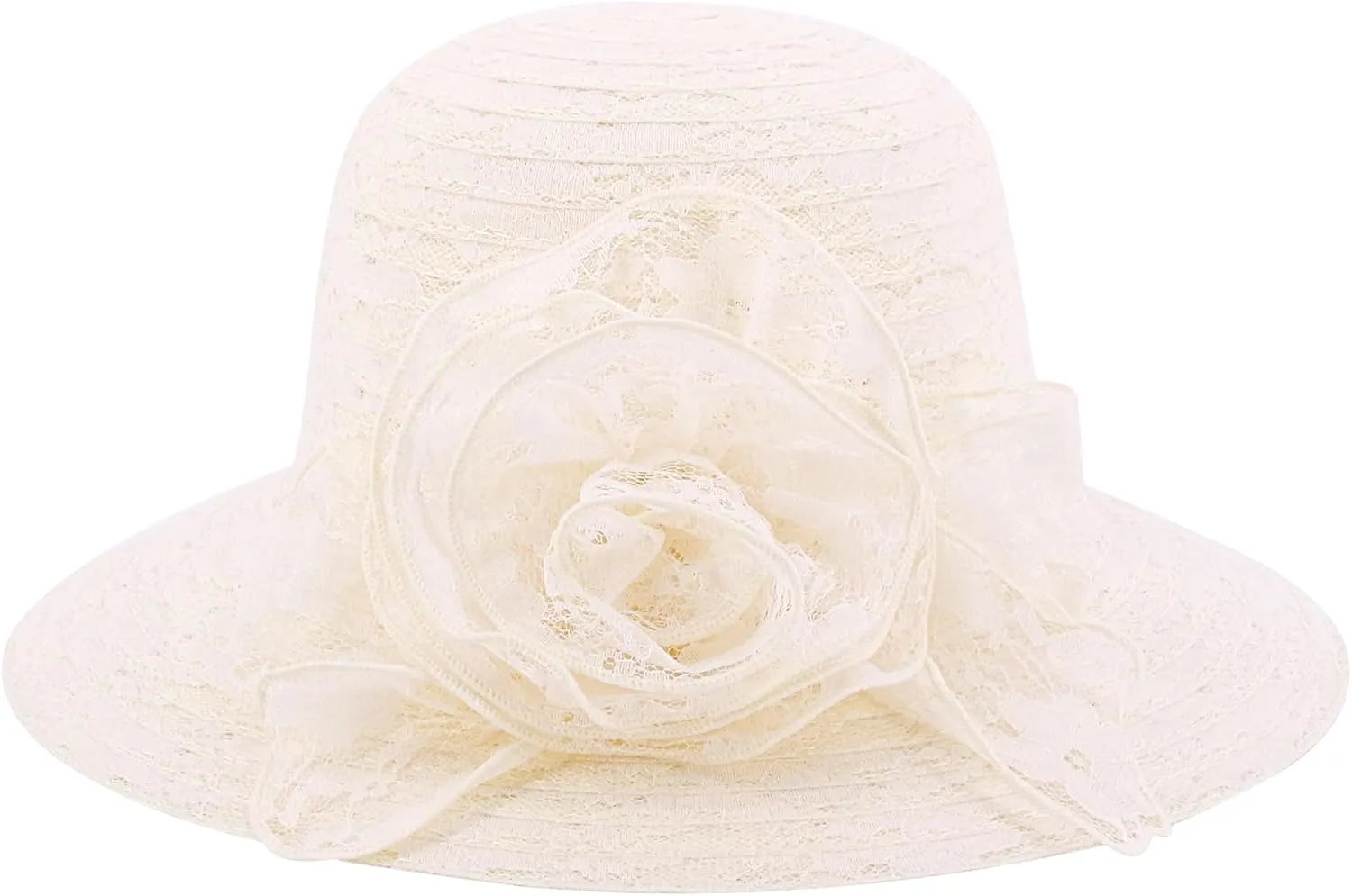 Testudineus Women's Organza Church Hat Kentucky Derby Fascinator Cap for Tea Party Bridal Wedding Dress Sun Hat