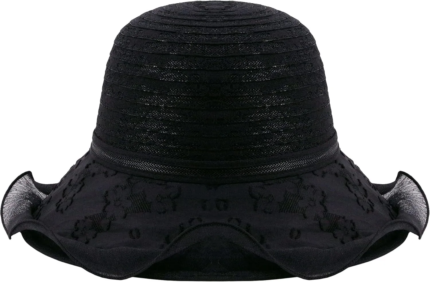 Testudineus Women's Organza Church Hat Kentucky Derby Fascinator Cap for Tea Party Bridal Wedding Dress Sun Hat