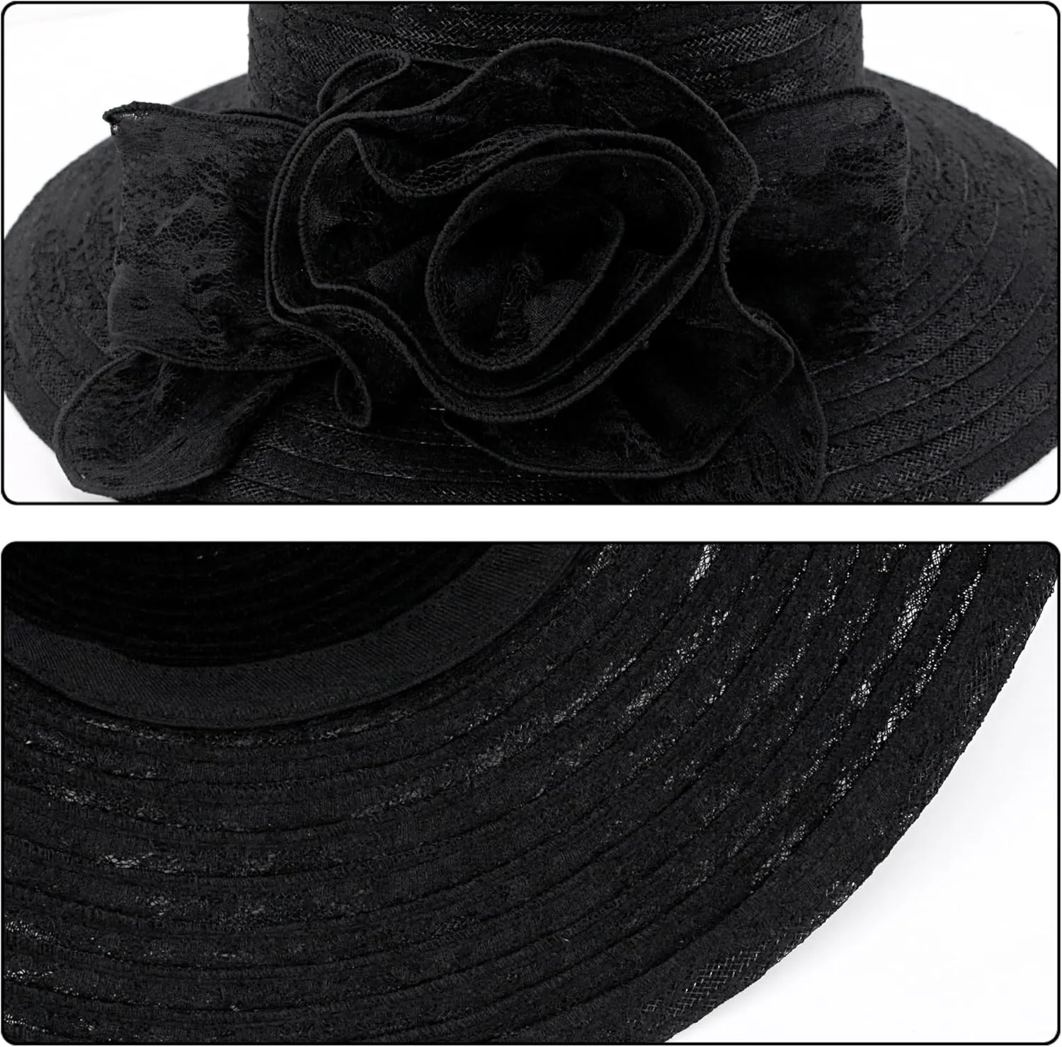 Testudineus Women's Organza Church Hat Kentucky Derby Fascinator Cap for Tea Party Bridal Wedding Dress Sun Hat