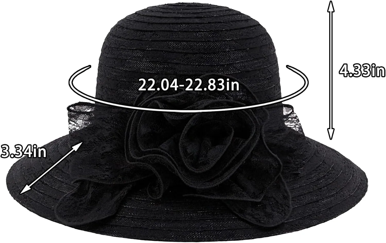 Testudineus Women's Organza Church Hat Kentucky Derby Fascinator Cap for Tea Party Bridal Wedding Dress Sun Hat