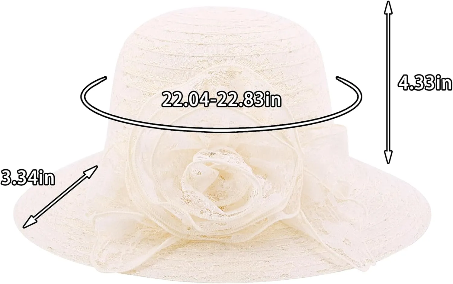 Testudineus Women's Organza Church Hat Kentucky Derby Fascinator Cap for Tea Party Bridal Wedding Dress Sun Hat