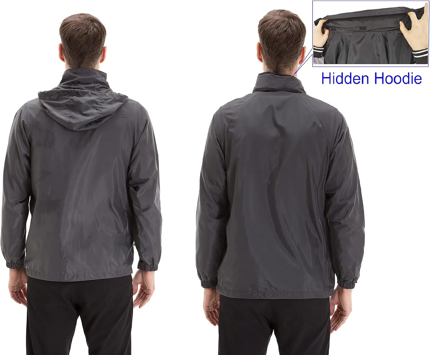 TRAILSIDE SUPPLY CO. Mens Windbreaker Jackets Lightweight Packable Jacket,Windproof and Dustproof