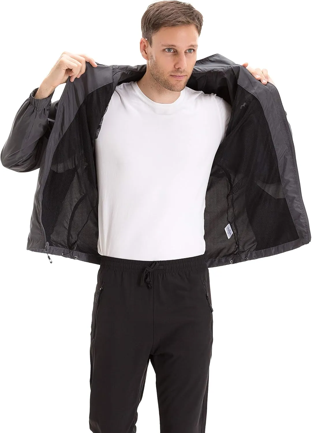 TRAILSIDE SUPPLY CO. Mens Windbreaker Jackets Lightweight Packable Jacket,Windproof and Dustproof