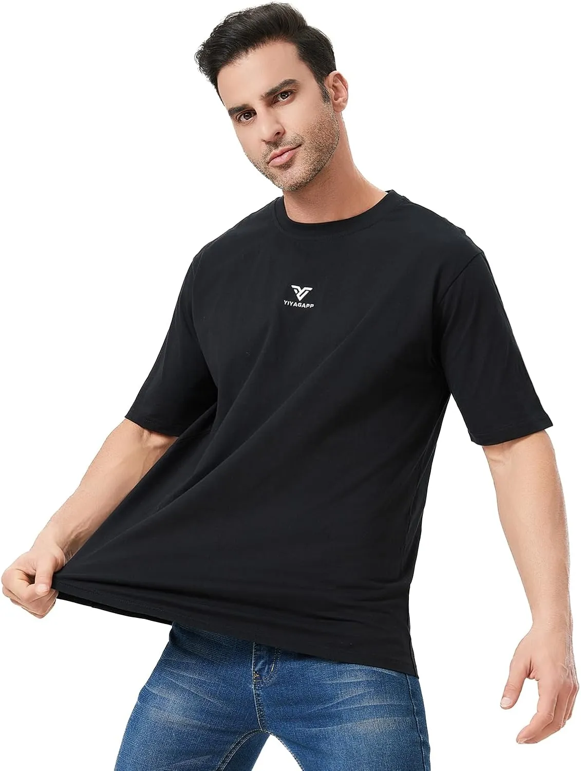 Unisex Oversized Cotton T-Shirt, Short Sleeve, Crewneck, Casual Loose Fit