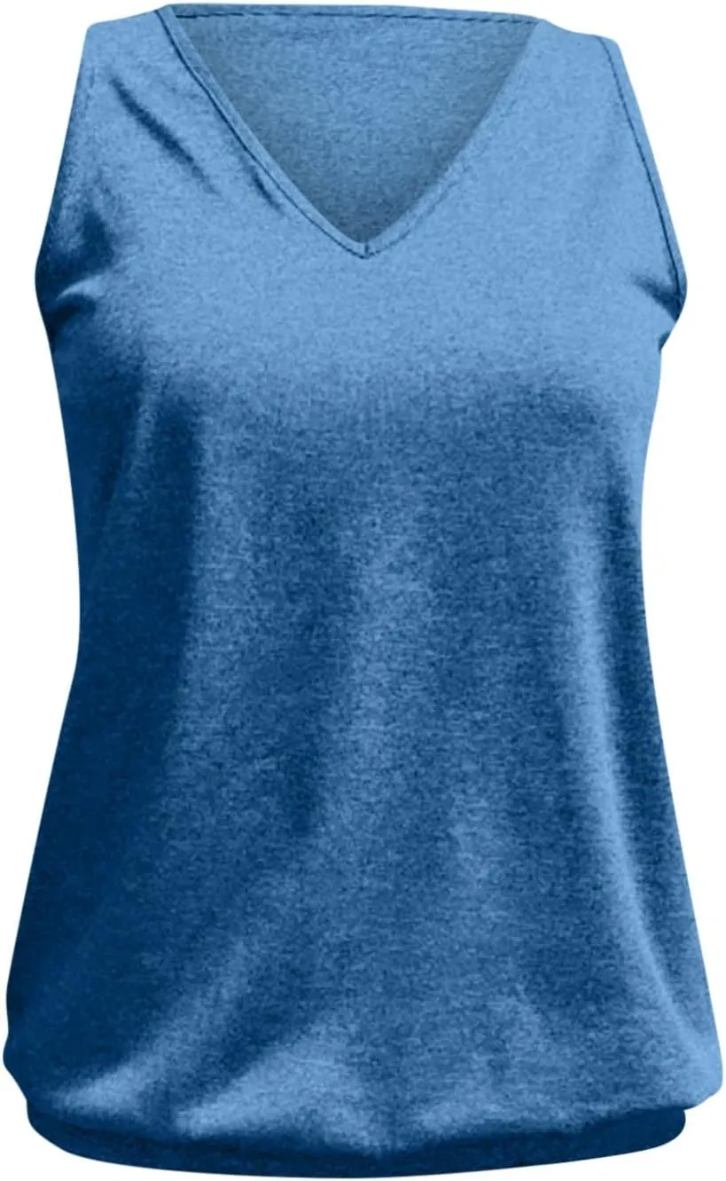 V Neck Tank Tops for Women Summer Loose Home Tops Vest Casual Soft Lightweight Classic-Fit Tanks Off Shoulder Tops