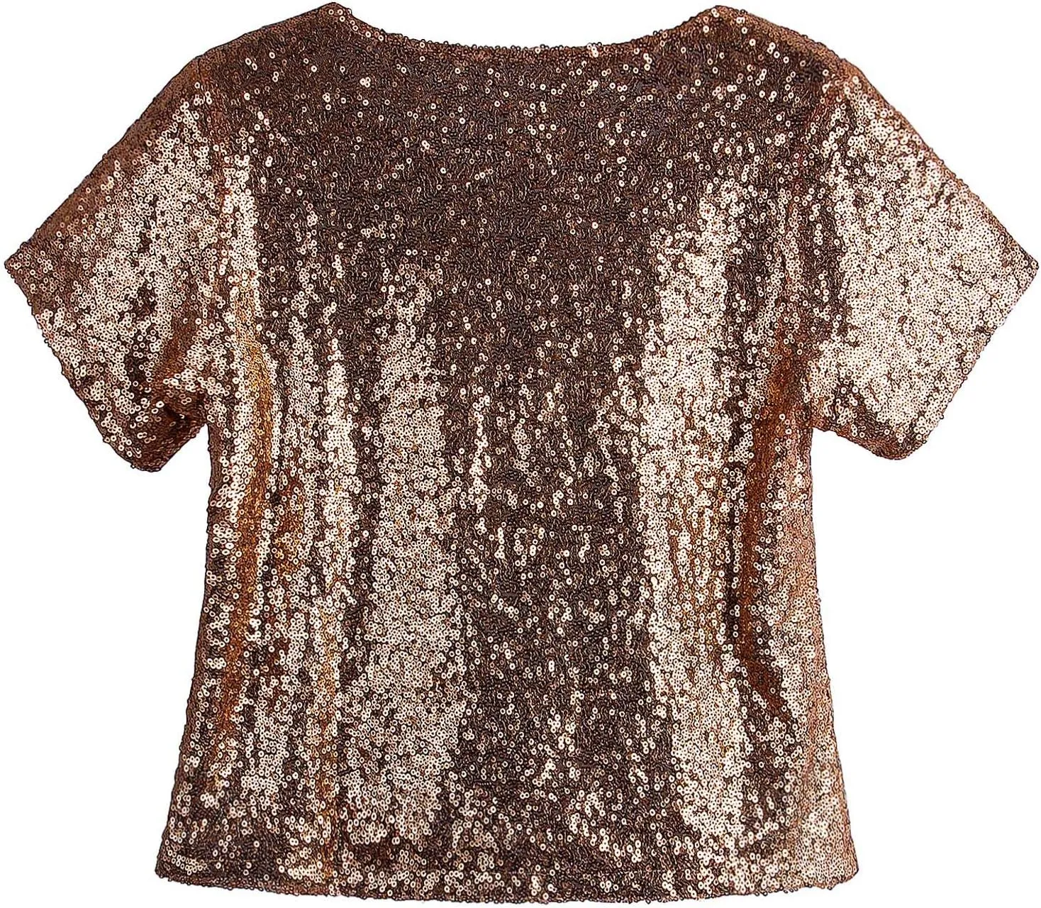 Vijiv Women's Glitter Glam Sequin Top Loose Sleeves Sparkly Shimmer Party Bridesmaid Sequined Tunic Top