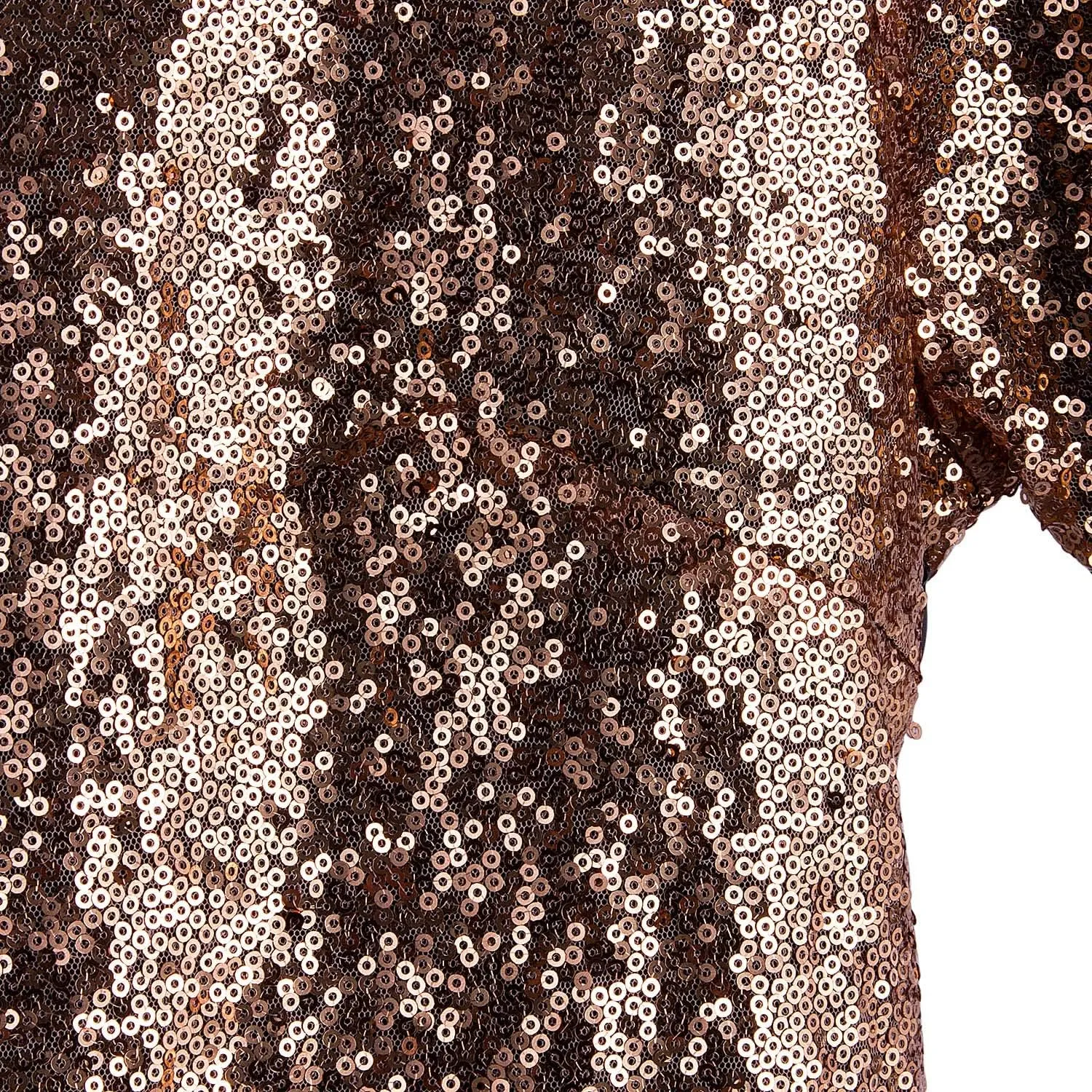 Vijiv Women's Glitter Glam Sequin Top Loose Sleeves Sparkly Shimmer Party Bridesmaid Sequined Tunic Top