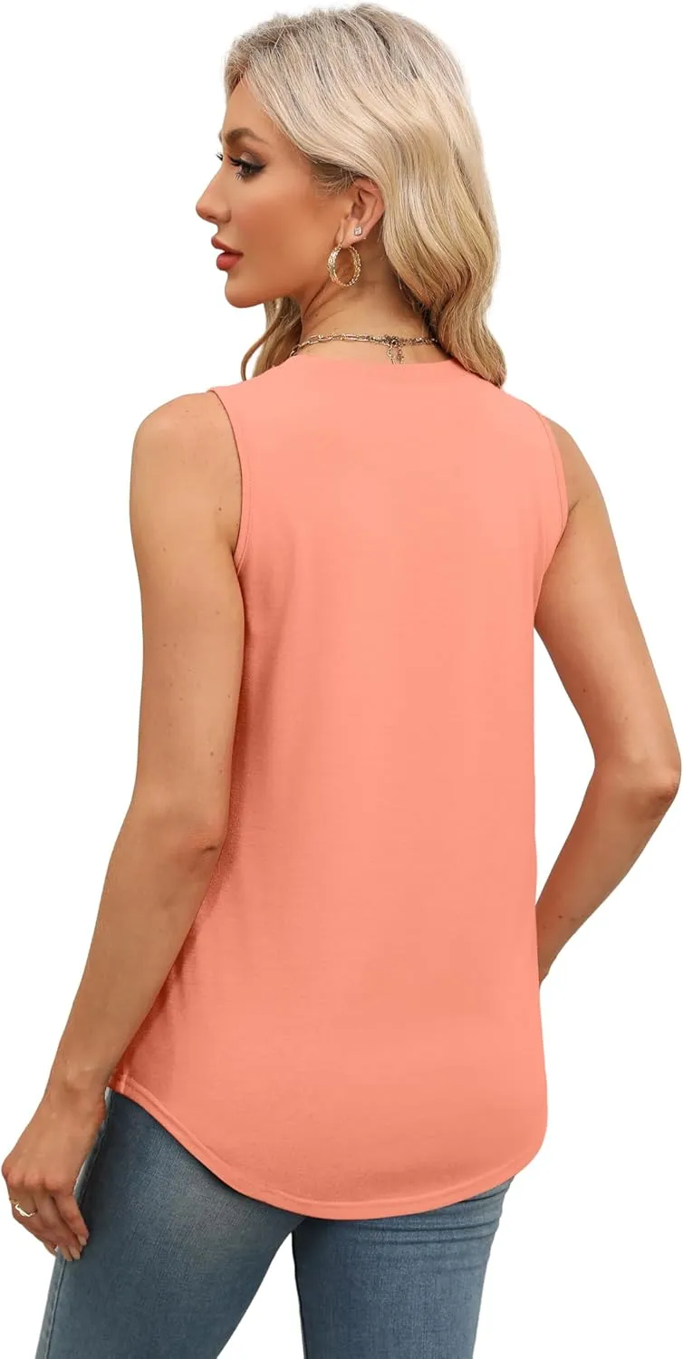 WEESO Womens Tank Tops Basic Casual Summer Trendy Crewneck Sleeveless Shirts Tops