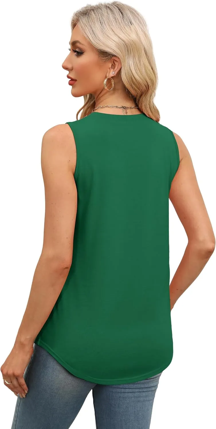 WEESO Womens Tank Tops Basic Casual Summer Trendy Crewneck Sleeveless Shirts Tops