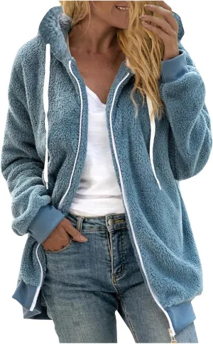 Winter Coats for Women 2023 Fuzzy Fleece Sherpa Jacket Warm Outerwear Button Down Long Sleeve Cardigan Plush Sweater