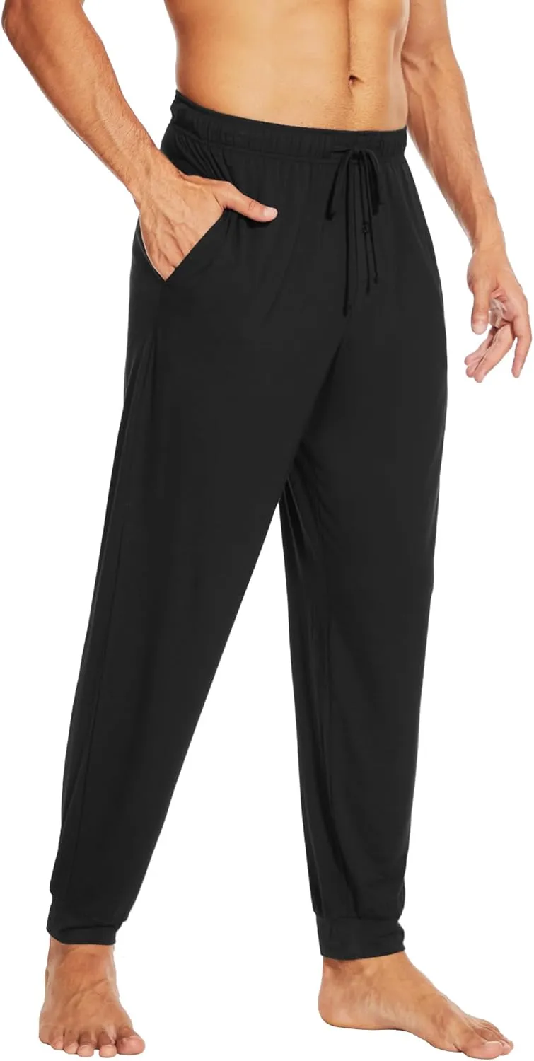 WiWi Men's Pajama Jogger Pants Open Fly Lounge Bottoms Sweatpant S-XXL