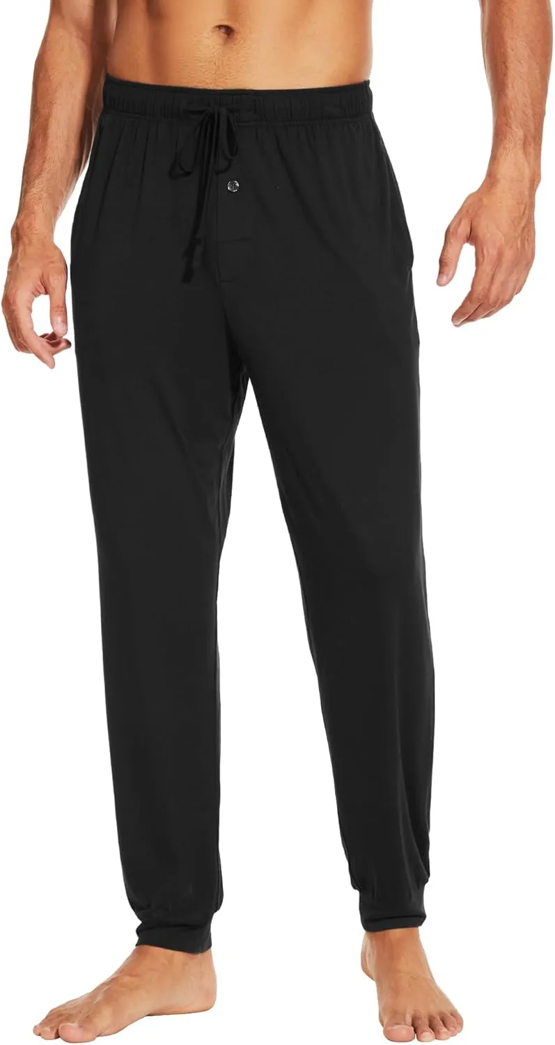 WiWi Men's Pajama Jogger Pants Open Fly Lounge Bottoms Sweatpant S-XXL