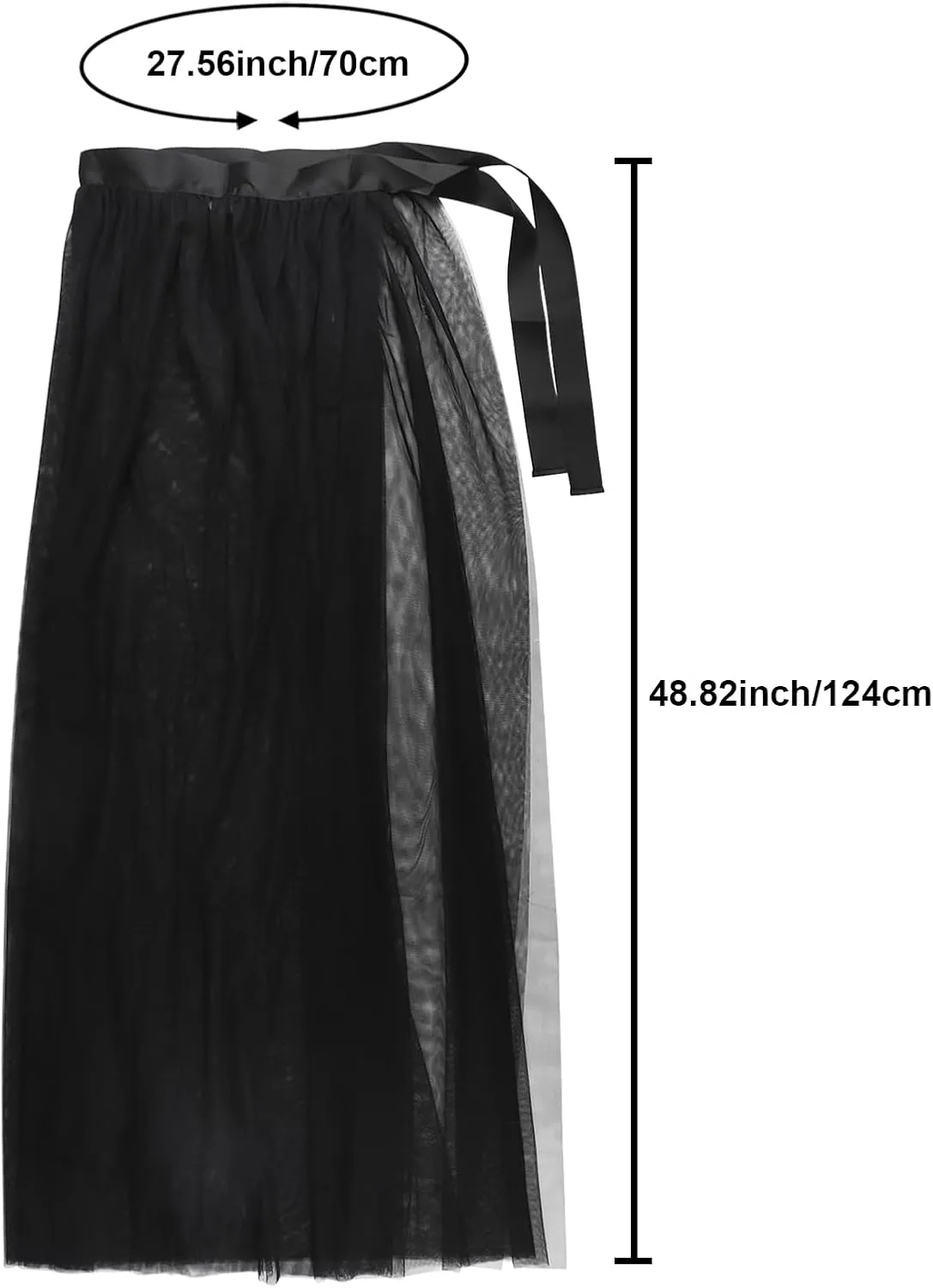 Women Maxi Tulle Skirt Overlay Long Tutu Skirts Bandage Mesh Detachable Train Overskirt for Wedding Party Prom Cocktail