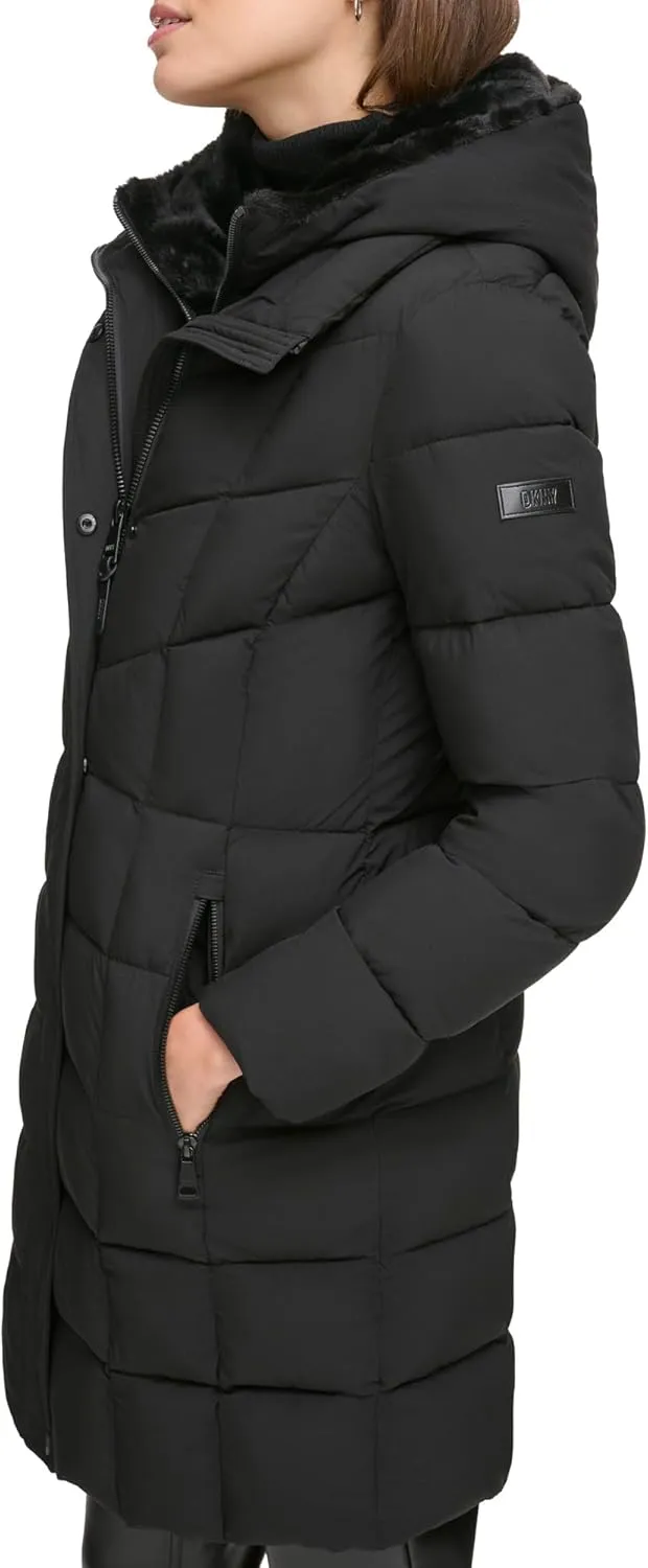 Womens Bib-front Long Puffer