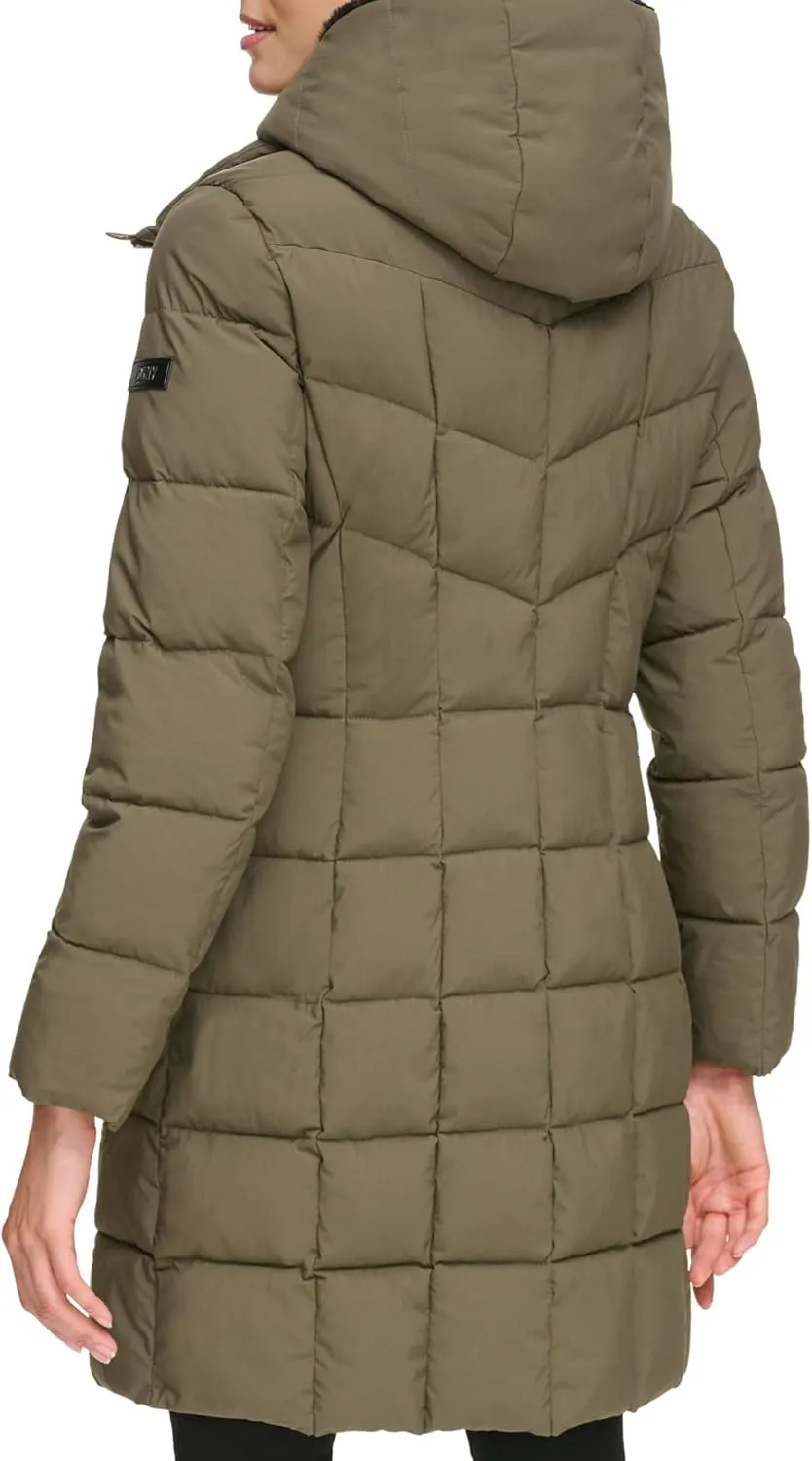 Womens Bib-front Long Puffer