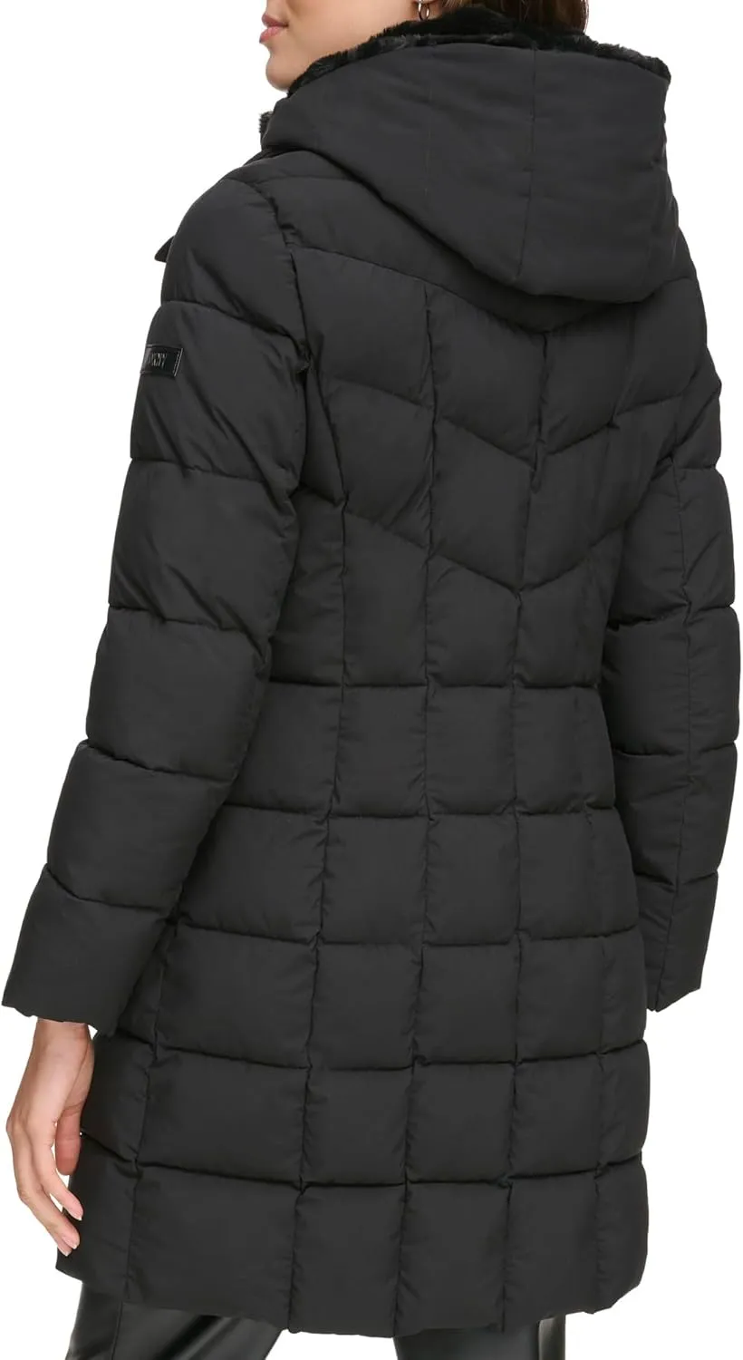 Womens Bib-front Long Puffer