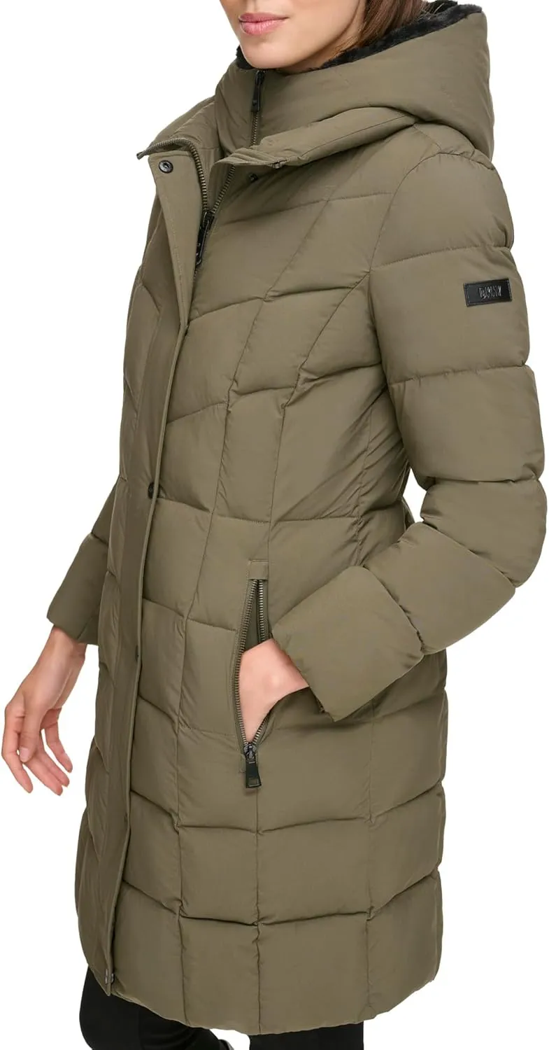 Womens Bib-front Long Puffer