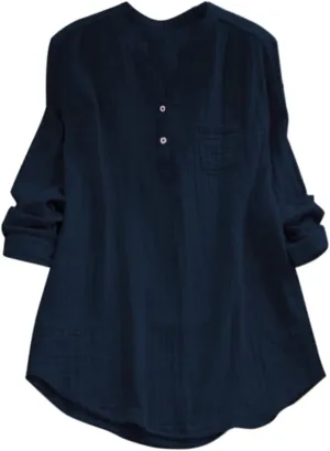 Women's Button Cotton Linen Short Sleeve Tops Summer Cute Casual Oversized Blouse Top V Neck Loose Fit Tshirts