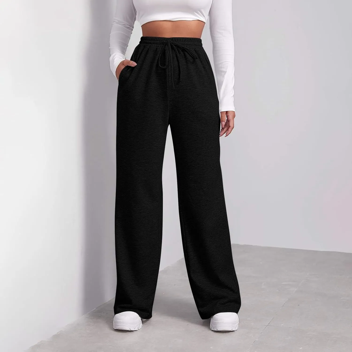 Womens Cargo Sweatpants Baggy Elastic Loose Pants Fall Winter Lounge Jogger Pants Lightweight for Yoga Sweat Pants