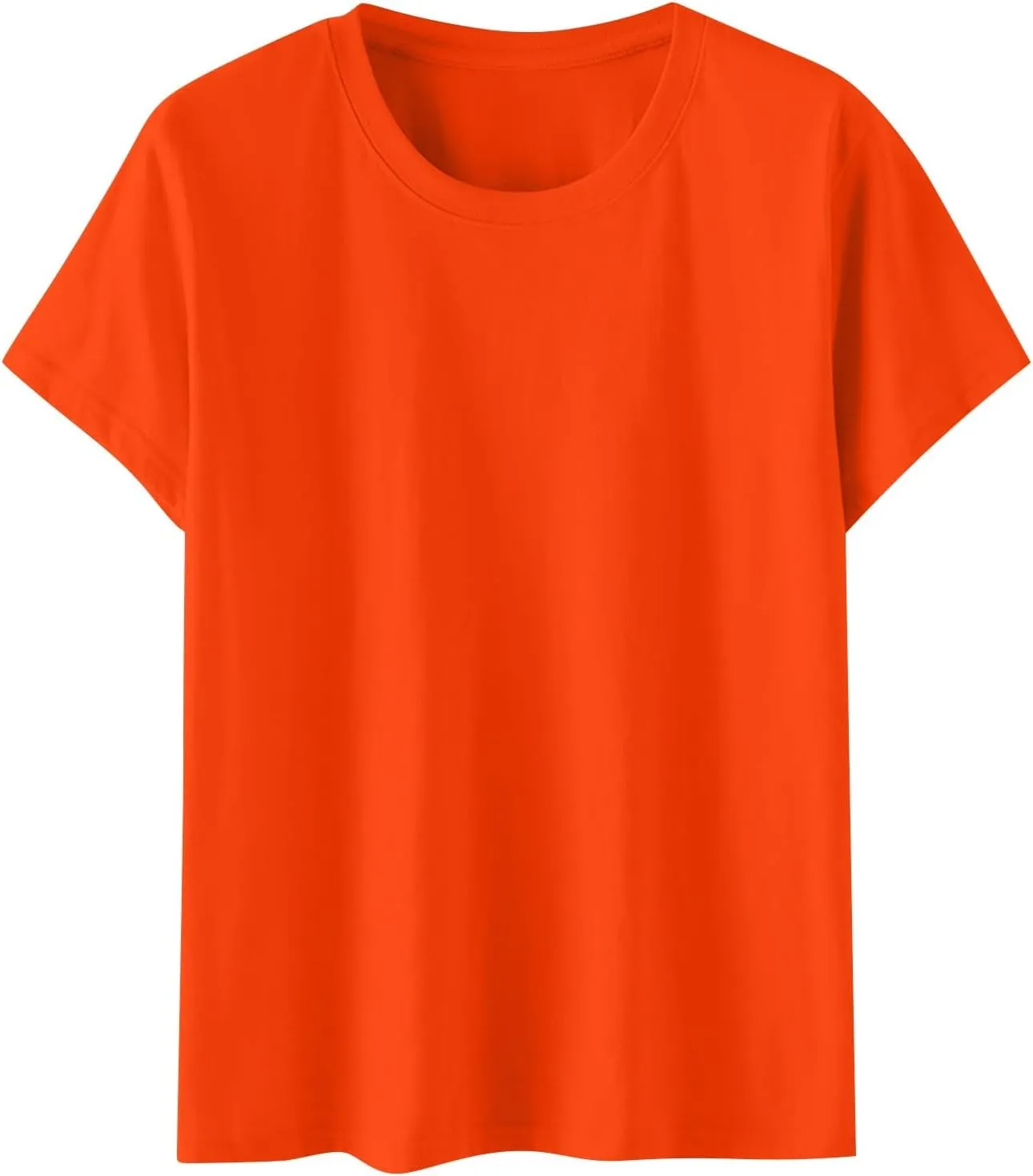 Women'S Casual Solid Color Cotton Tops Round Neck Short Sleeve Tops Shirts Loose Shirts T Shirts Casual Loose Basic Tops
