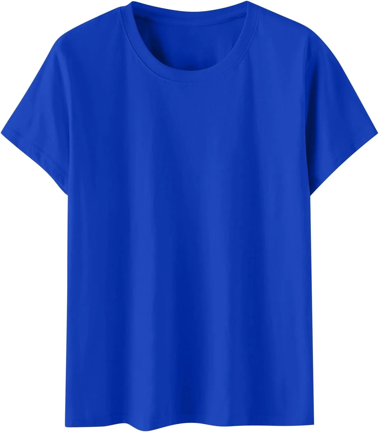 Women'S Casual Solid Color Cotton Tops Round Neck Short Sleeve Tops Shirts Loose Shirts T Shirts Casual Loose Basic Tops