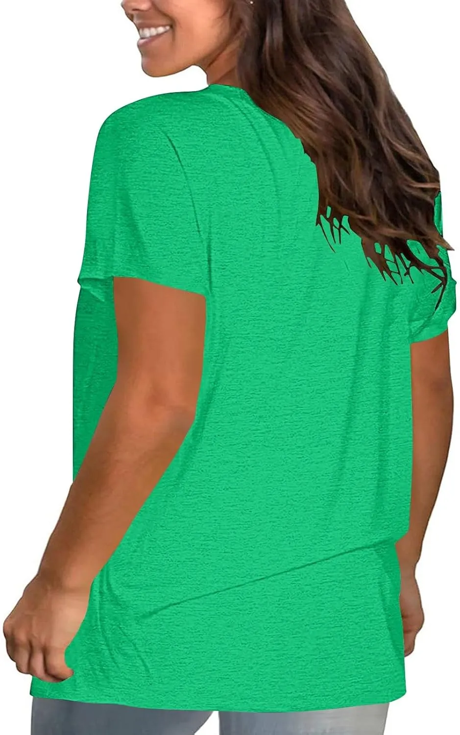 Women'S Casual Solid Color Cotton Tops Round Neck Short Sleeve Tops Shirts Loose Shirts T Shirts Casual Loose Basic Tops