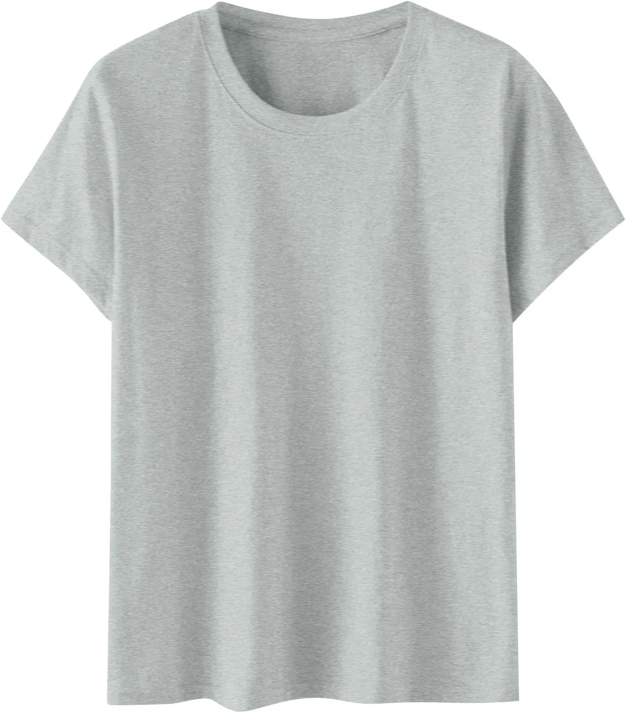 Women'S Casual Solid Color Cotton Tops Round Neck Short Sleeve Tops Shirts Loose Shirts T Shirts Casual Loose Basic Tops