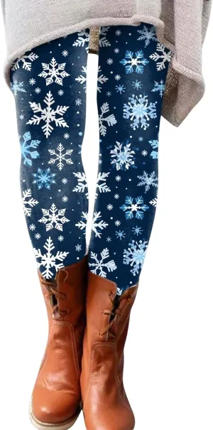 Women's Fleece Lined Leggings Slim Printed Elastic Long Boot Pants Pants High Waisted Flare Leggings Water Resistant