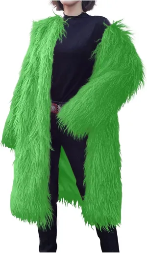 Womens Fluffy Faux Fur Jacket Luxury Shaggy Plush Winter Coats Open Front Long Sleeve Cozy Warm Cardigan Outerwear