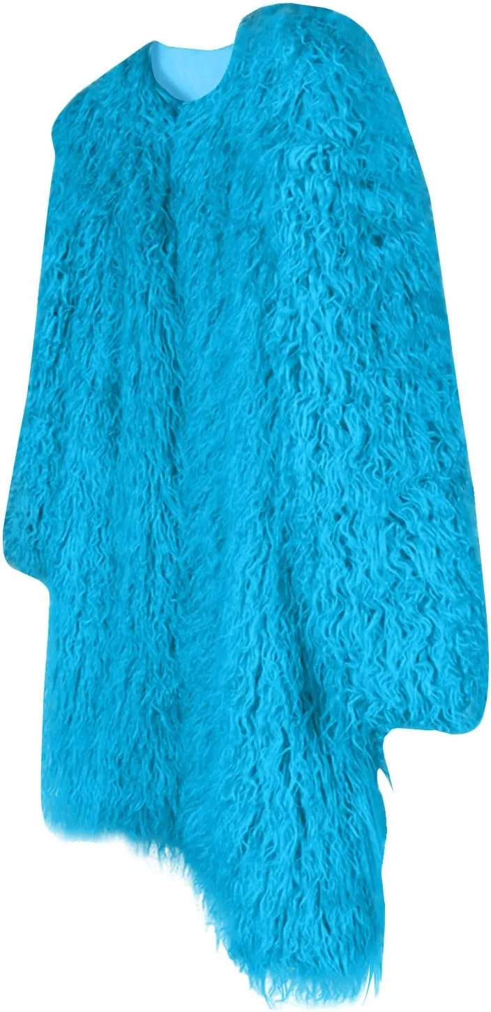 Womens Fluffy Faux Fur Jacket Luxury Shaggy Plush Winter Coats Open Front Long Sleeve Cozy Warm Cardigan Outerwear