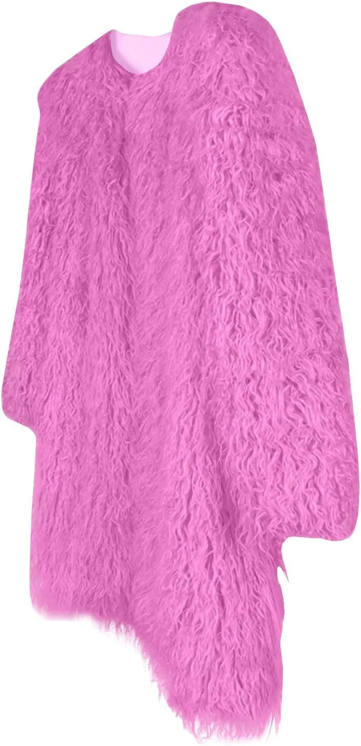 Womens Fluffy Faux Fur Jacket Luxury Shaggy Plush Winter Coats Open Front Long Sleeve Cozy Warm Cardigan Outerwear