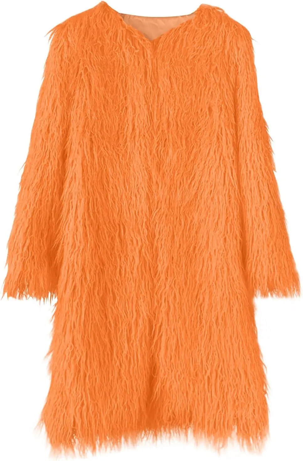 Womens Fluffy Faux Fur Jacket Luxury Shaggy Plush Winter Coats Open Front Long Sleeve Cozy Warm Cardigan Outerwear