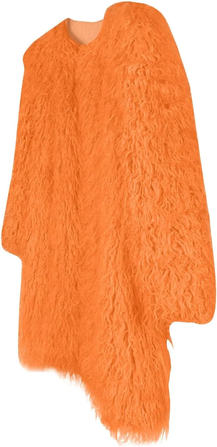 Womens Fluffy Faux Fur Jacket Luxury Shaggy Plush Winter Coats Open Front Long Sleeve Cozy Warm Cardigan Outerwear