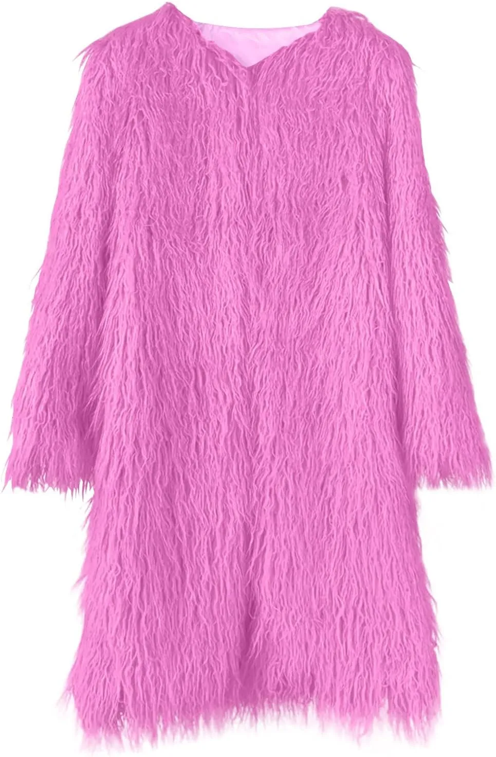 Womens Fluffy Faux Fur Jacket Luxury Shaggy Plush Winter Coats Open Front Long Sleeve Cozy Warm Cardigan Outerwear
