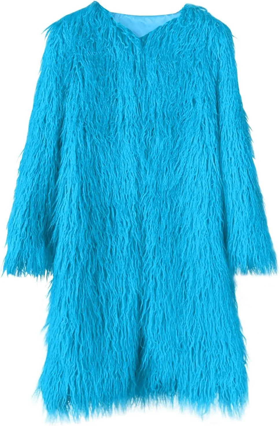 Womens Fluffy Faux Fur Jacket Luxury Shaggy Plush Winter Coats Open Front Long Sleeve Cozy Warm Cardigan Outerwear