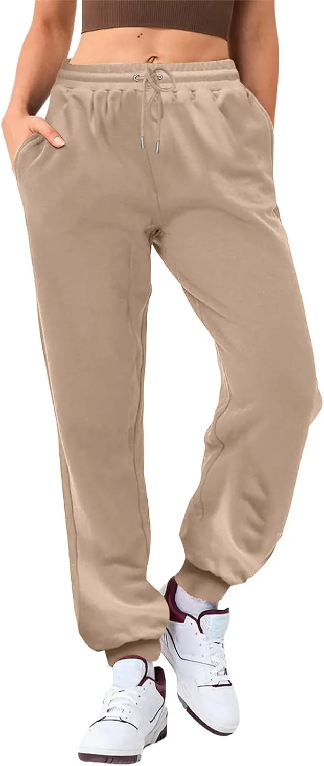 Womens High Waisted Joggers Cinch Bottom Baggy Sweatpants Casual Workout Pants Track Jogging Lounge Bottoms Trousers