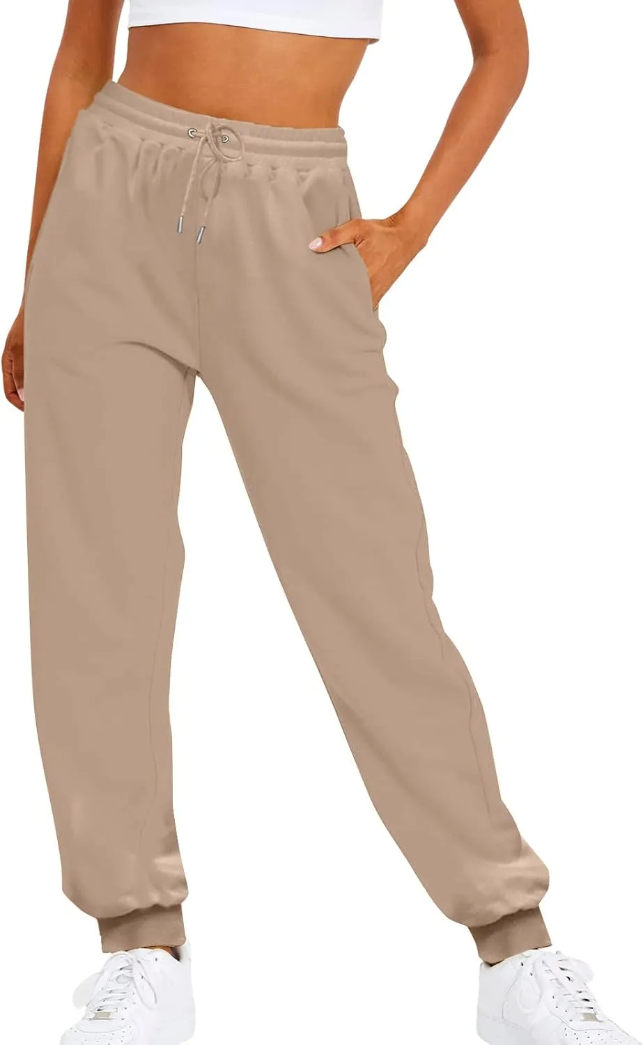 Womens High Waisted Joggers Cinch Bottom Baggy Sweatpants Casual Workout Pants Track Jogging Lounge Bottoms Trousers